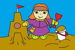 Dziewczynka w piaskownicy