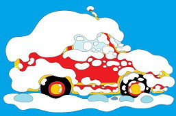 Samochód w śniegu