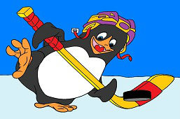 Pingwin gra w hokeja