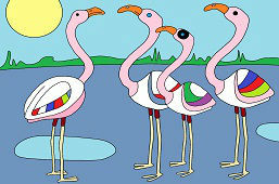 Różowe flamingi