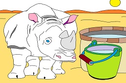 Spragniony nosorożec
