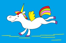 Bajkowy tęczowy jednorożec