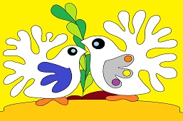 Dwa białe gołębie